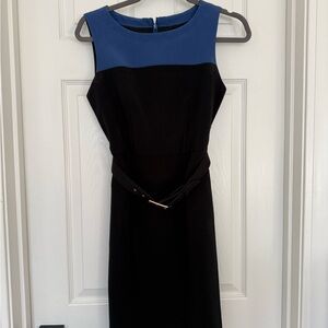 Banana Republic Blue and Black Midi Dress
